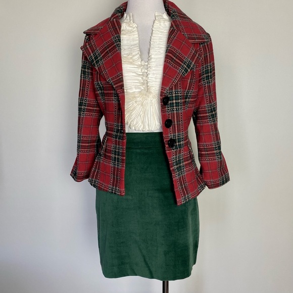 Zara hunter green velvet skirt - Picture 4 of 7